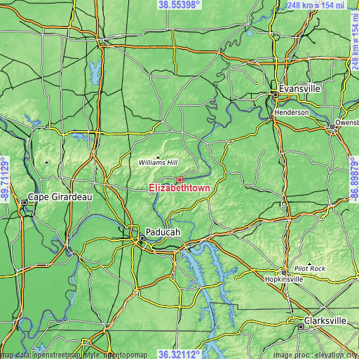 Topographic map of Elizabethtown