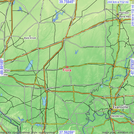 Topographic map of Flora