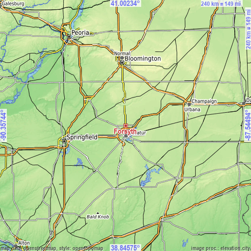 Topographic map of Forsyth