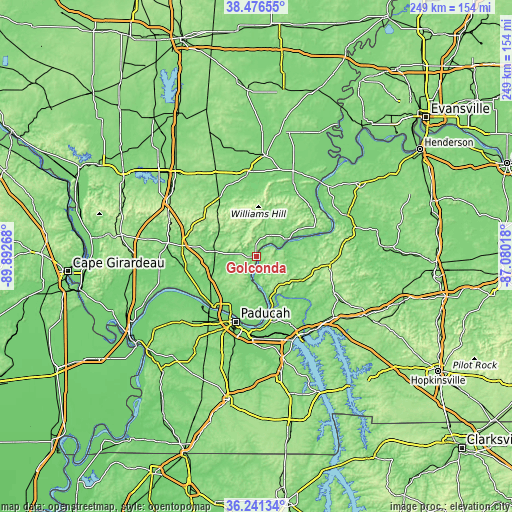 Topographic map of Golconda