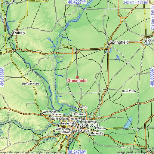 Topographic map of Greenfield