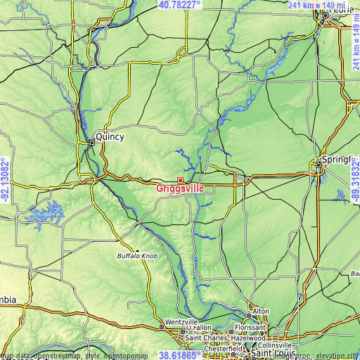 Topographic map of Griggsville