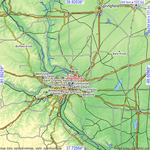 Topographic map of Hartford