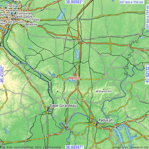 Topographic map of Herrin