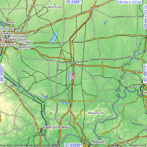 Topographic map of Ina