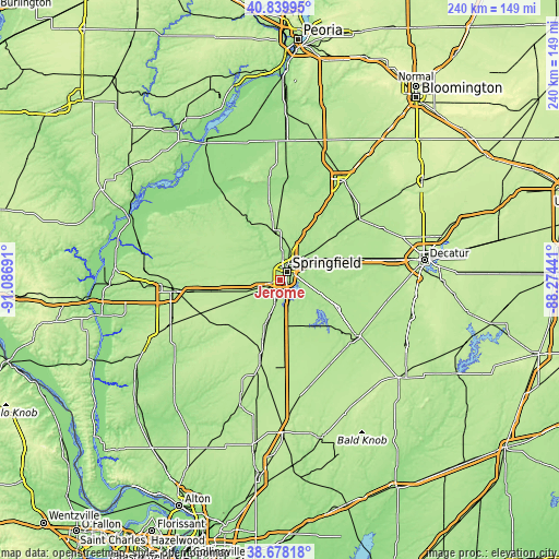 Topographic map of Jerome