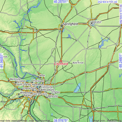 Topographic map of Litchfield