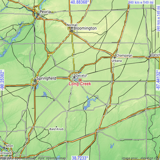 Topographic map of Long Creek