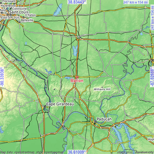 Topographic map of Marion