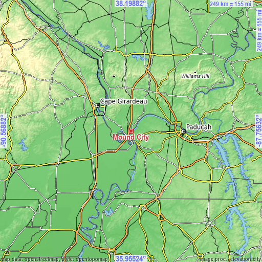 Topographic map of Mound City