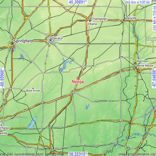 Topographic map of Neoga