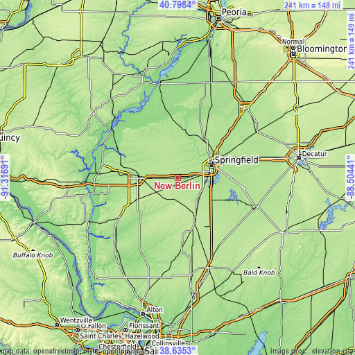 Topographic map of New Berlin