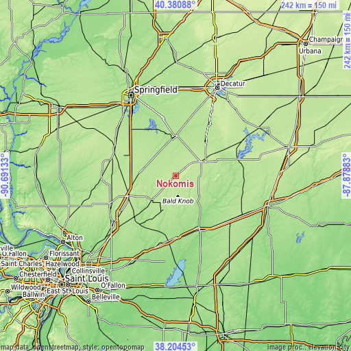 Topographic map of Nokomis