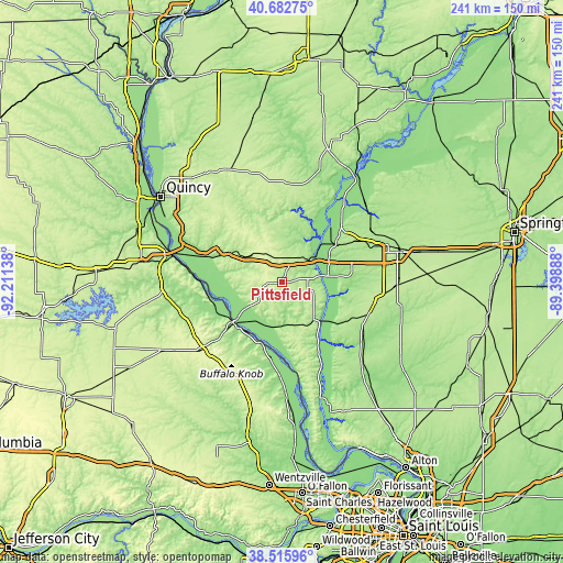 Topographic map of Pittsfield