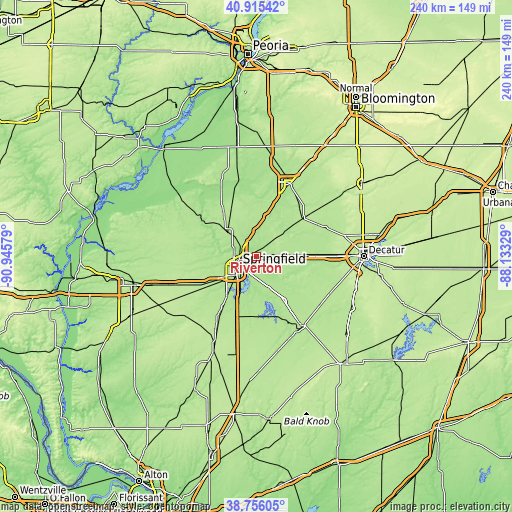 Topographic map of Riverton