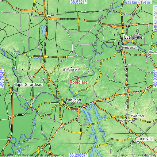 Topographic map of Rosiclare