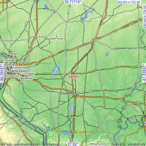 Topographic map of Salem