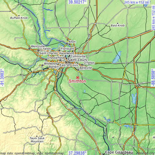 Topographic map of Smithton