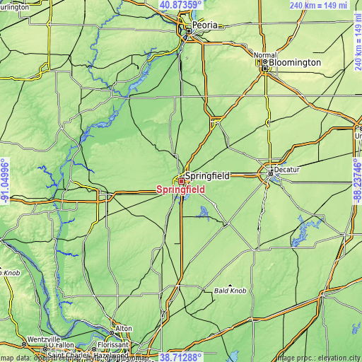 Topographic map of Springfield