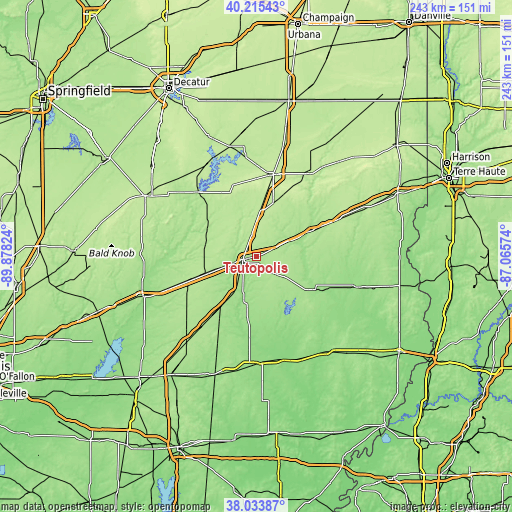 Topographic map of Teutopolis