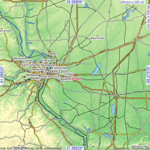 Topographic map of Trenton