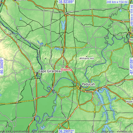 Topographic map of Vienna