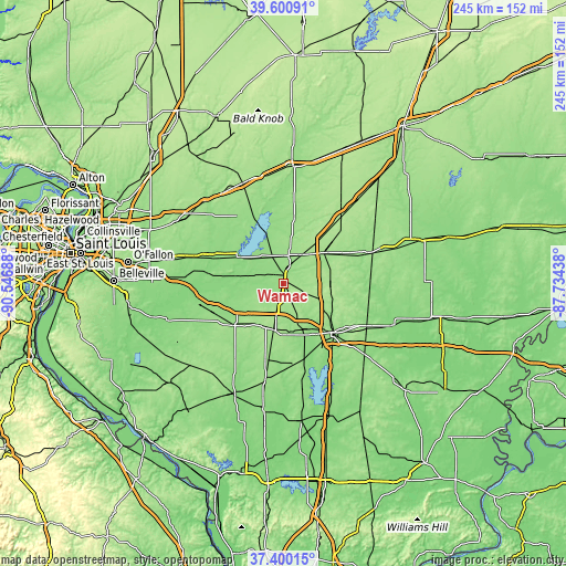 Topographic map of Wamac