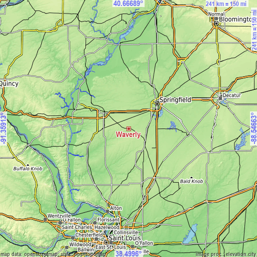 Topographic map of Waverly