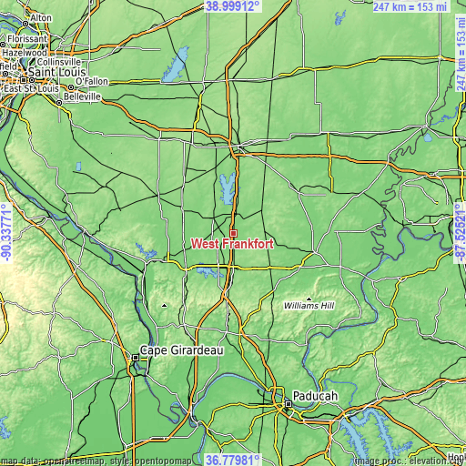 Topographic map of West Frankfort