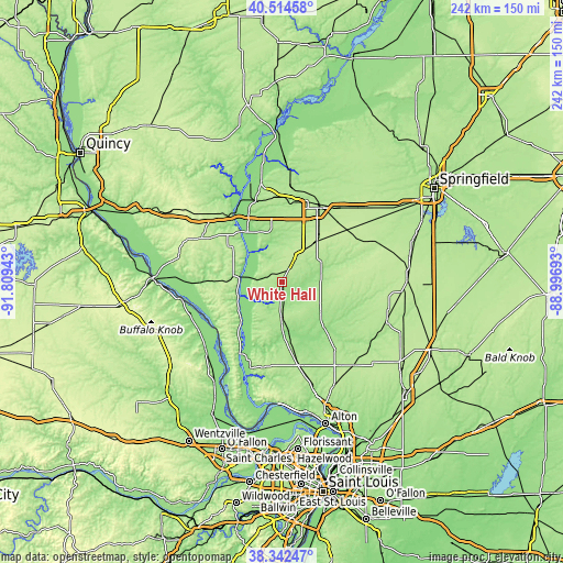 Topographic map of White Hall