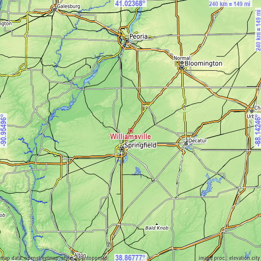 Topographic map of Williamsville