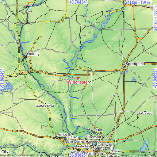 Topographic map of Winchester