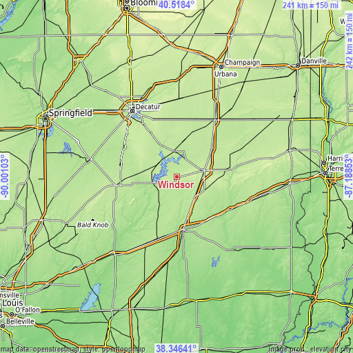 Topographic map of Windsor