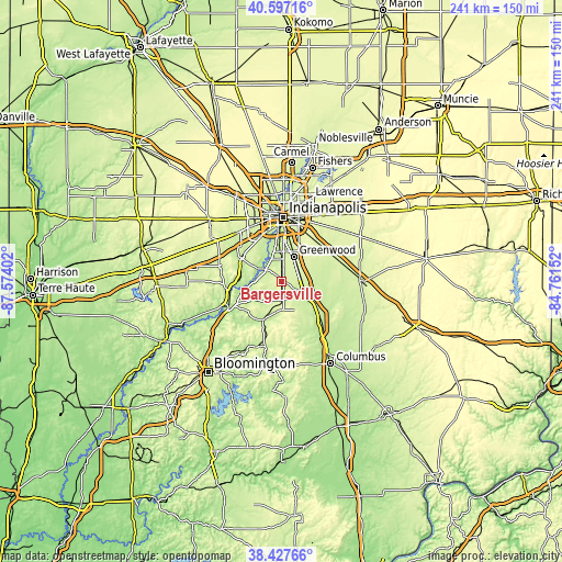 Topographic map of Bargersville
