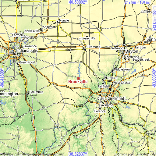 Topographic map of Brookville