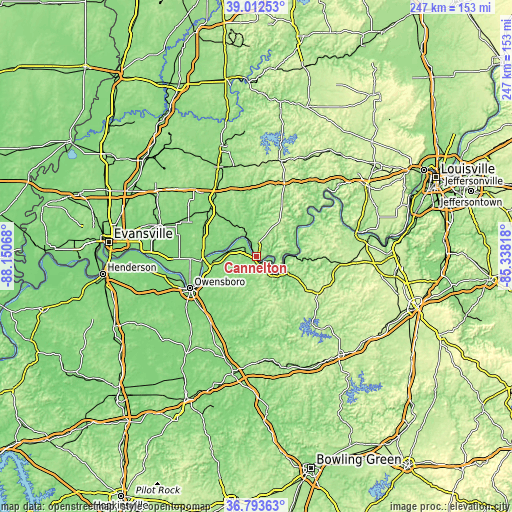 Topographic map of Cannelton