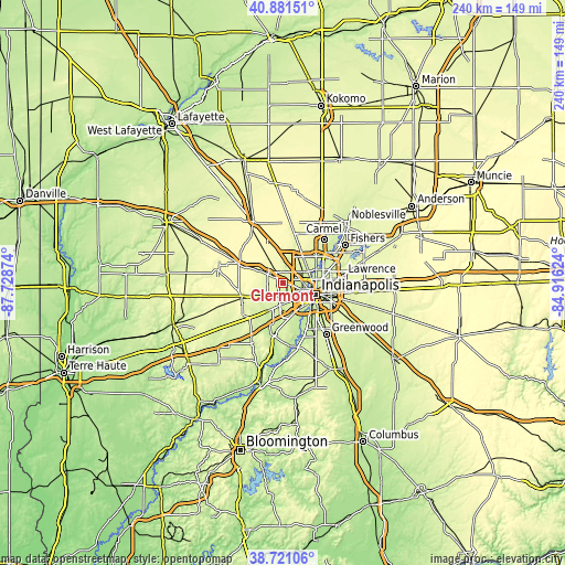 Topographic map of Clermont