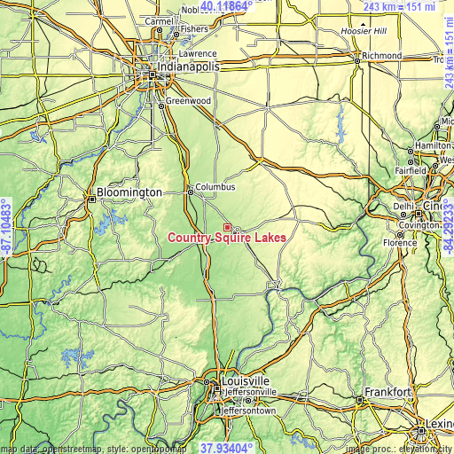 Topographic map of Country Squire Lakes