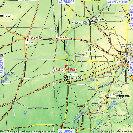 Topographic map of Fairview Park