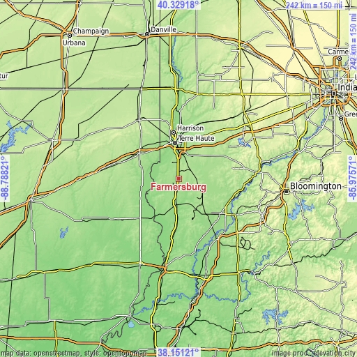 Topographic map of Farmersburg