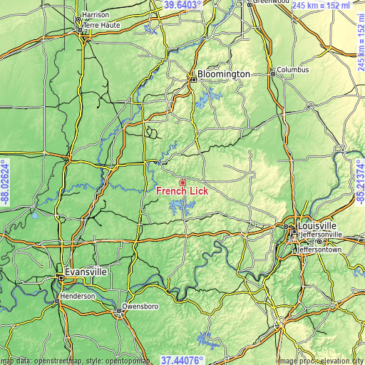 Topographic map of French Lick