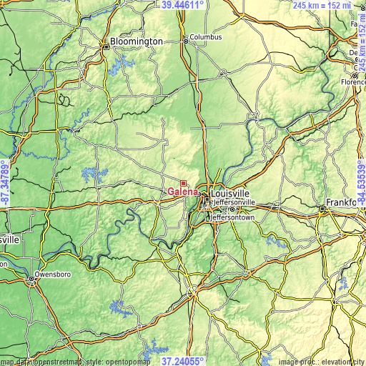 Topographic map of Galena