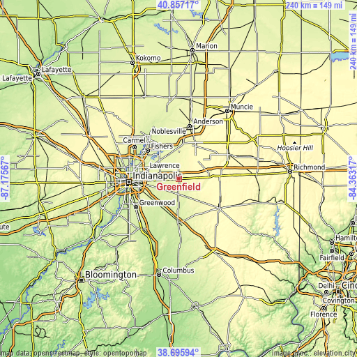 Topographic map of Greenfield