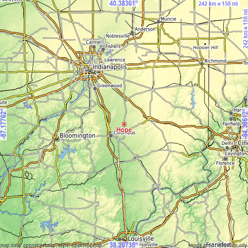 Topographic map of Hope