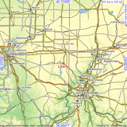 Topographic map of Liberty