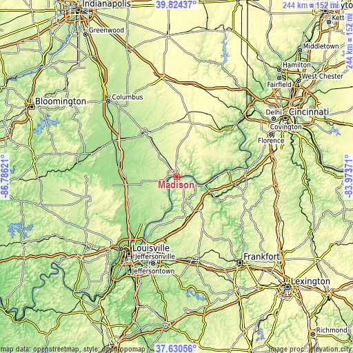 Topographic map of Madison