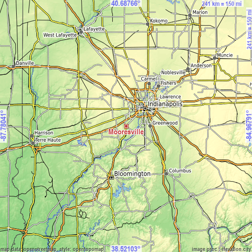 Topographic map of Mooresville
