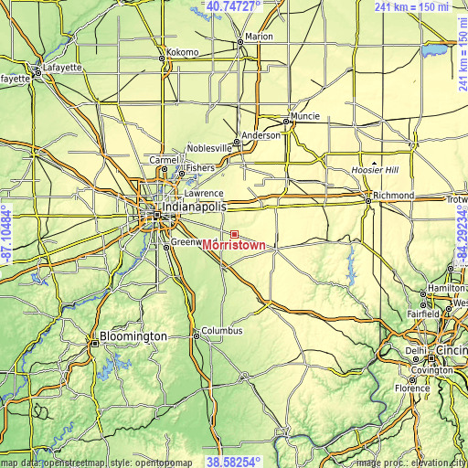 Topographic map of Morristown