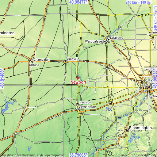 Topographic map of Newport