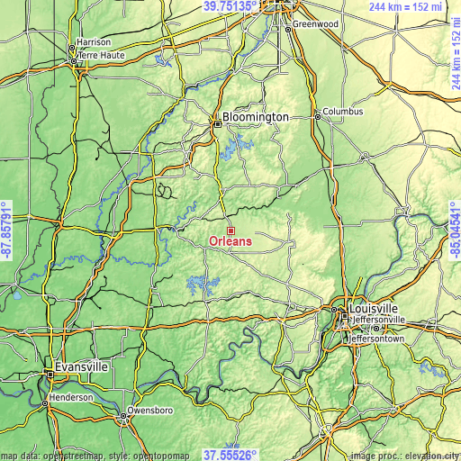 Topographic map of Orleans